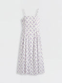 Floral Breeze Cotton Midi Dress - Yellow Floral