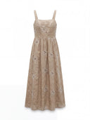 Worked Gauze Dress Pink