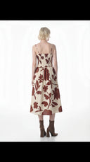 Contrast Floral Smocked Dress
