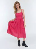 Worked Gauze Dress Pink