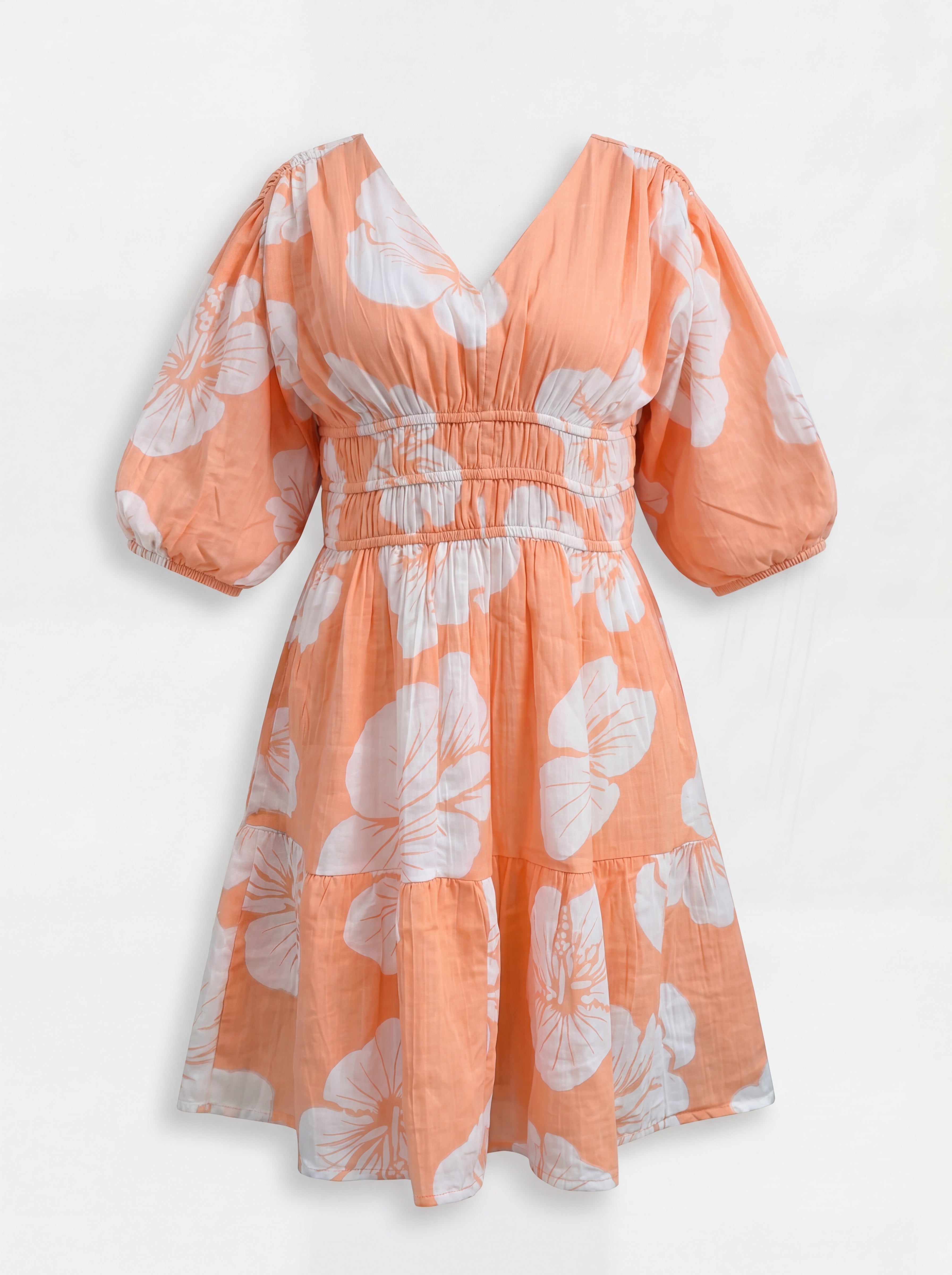 Breeze Cotton Dress - Coral Peach