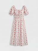 Paisley Midi Dress White