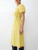 Glow Linen Midi Dress - Yellow