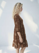 Mocha Embroidered Mini Dress