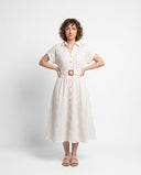 broidered Belted Dress