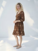 Mocha Embroidered Mini Dress