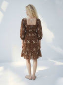 Mocha Embroidered Mini Dress