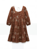 Mocha Embroidered Mini Dress