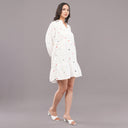 FELRIO Heart Whisper Mini Dress – Ivory White