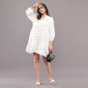FELRIO Heart Whisper Mini Dress – Ivory White