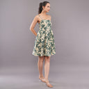 FELRIO Palm Breeze Cotton Mini Dress – Sand Beige