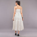 Polka Grace Cotton Midi Dress – White Black