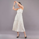 Polka Grace Cotton Midi Dress – White Black