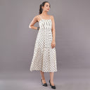 Polka Grace Cotton Midi Dress – White Black