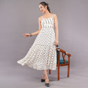 Polka Grace Cotton Midi Dress – White Black
