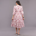 Blossom Paisley Cotton Midi Dress – Rose Pink
