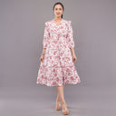 Blossom Paisley Cotton Midi Dress – Rose Pink