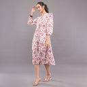 Blossom Paisley Cotton Midi Dress – Rose Pink