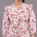Blossom Paisley Cotton Midi Dress – Rose Pink