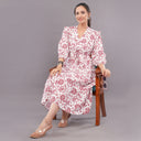 Blossom Paisley Cotton Midi Dress – Rose Pink
