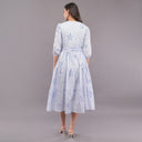 Chikan Tie-Waist Dress Lavender