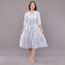 Chikan Tie-Waist Dress Lavender