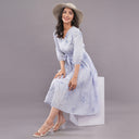 Chikan Tie-Waist Dress Lavender