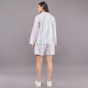 Candy Stripe Cotton Lounge Co-ord Set – Pastel Pink