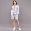 Candy Stripe Cotton Lounge Co-ord Set – Pastel Pink