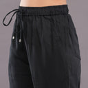Linen Straight Pants – Classic Black