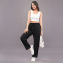 Linen Straight Pants – Classic Black