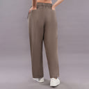 Linen Straight Pants – Brown