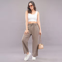 Linen Straight Pants – Brown