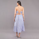 Lavender Popcorn Backless Midi Dress