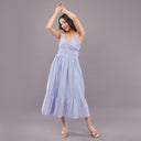 Lavender Popcorn Backless Midi Dress