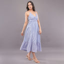 Lavender Popcorn Backless Midi Dress
