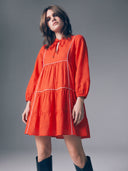 Line Tiered Dress – Yellow