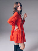 Line Dress – VIBRANT CORAL RED