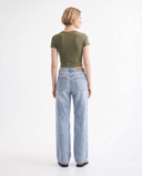 Ice Blue Relaxed Wide-Leg Jeans