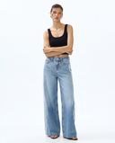 Double Stripe Wide-Leg Jeans