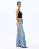 Double Stripe Wide-Leg Jeans
