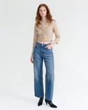 Rhinestone Embellished Wide-Leg Jeans