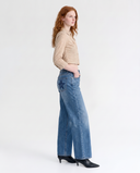 Rhinestone Embellished Wide-Leg Jeans