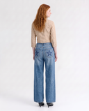 Rhinestone Embellished Wide-Leg Jeans