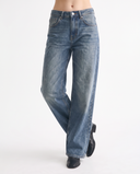 Mid Blue Baggy Wide-Leg Jeans