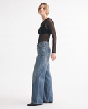 Mid Blue Baggy Wide-Leg Jeans