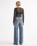 Mid Blue Baggy Wide-Leg Jeans