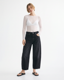 Washed Black Wide-Leg Jeans