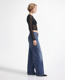 Dark Blue Wide-Leg Jeans
