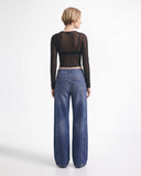 Dark Blue Wide-Leg Jeans